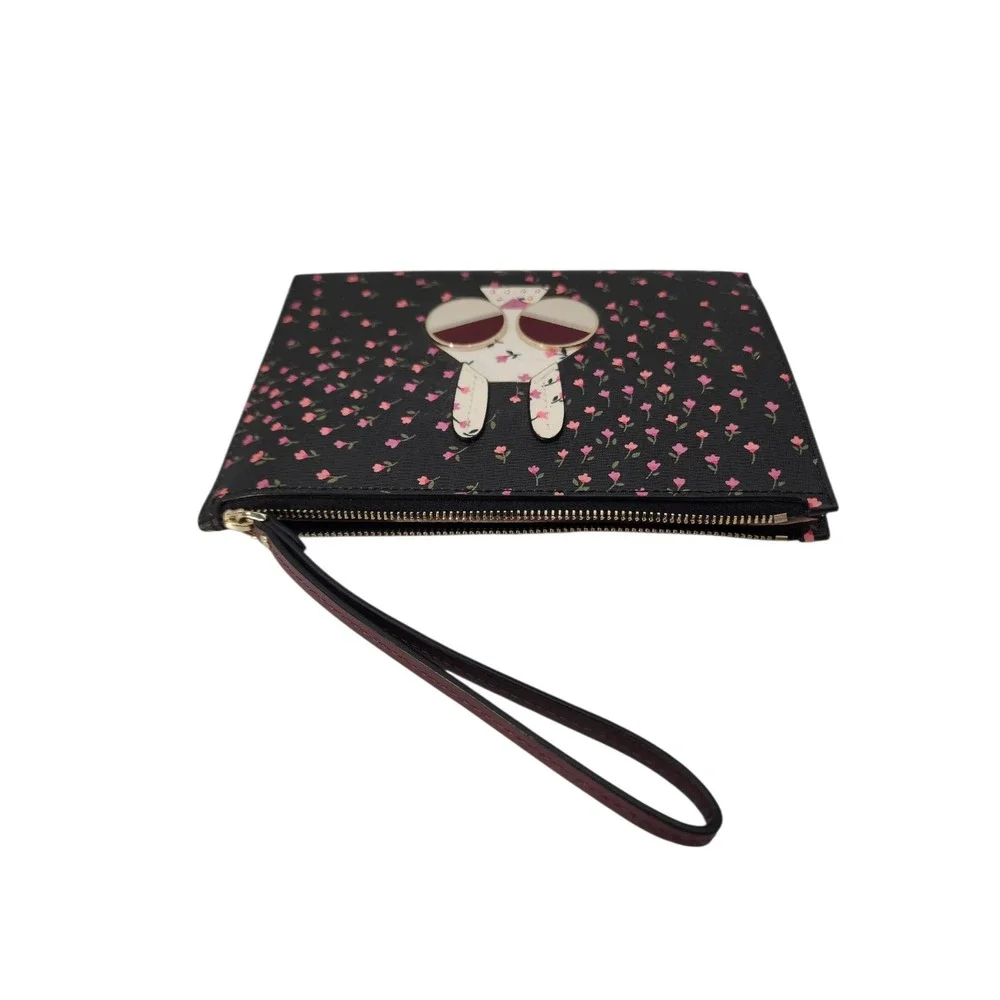 Kate Spade Spademals Money Bunny Rabbit meadow flowers‎ Wristlet small Purse